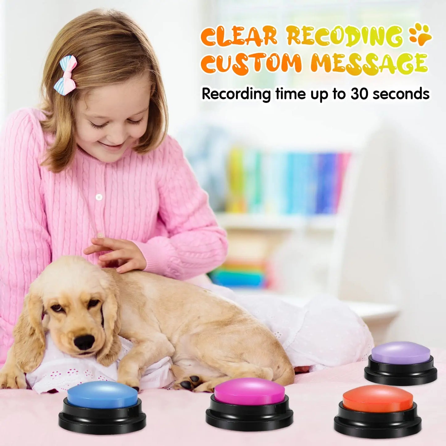 Recordable Talking Button Child Interactive Toy Phonograph Answer Buzzers Portable Recording Sound Button Party Noise Makers