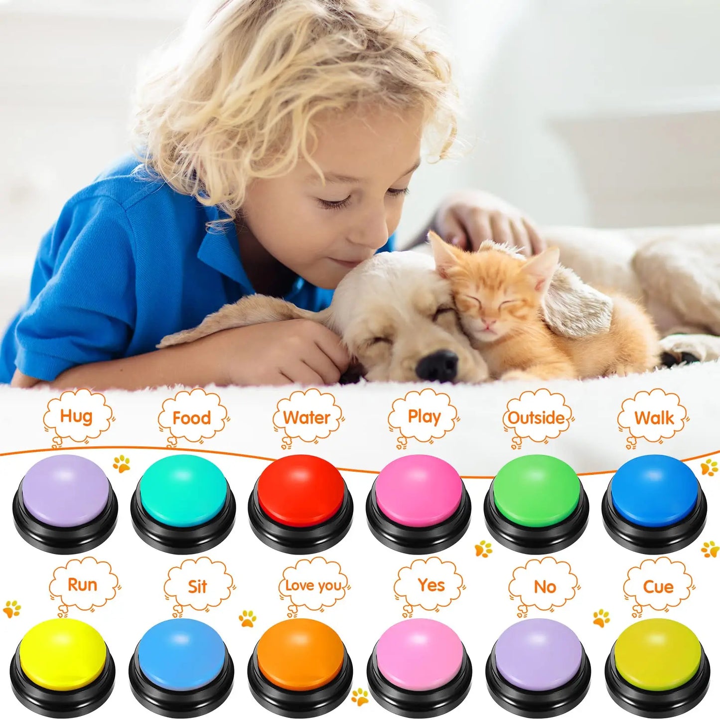 Recordable Talking Button Child Interactive Toy Phonograph Answer Buzzers Portable Recording Sound Button Party Noise Makers